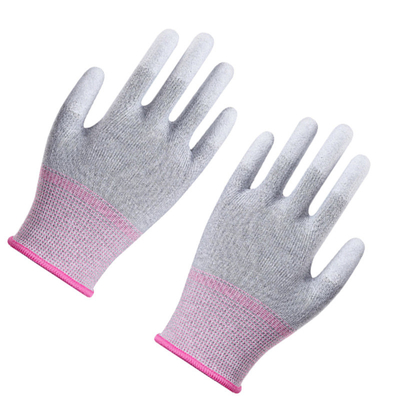 ถุงมือทำงานเพื่อความปลอดภัย ESD แบบจุ่มสีดำป้องกันไฟฟ้าสถิตย์ Pu Touchscreen Extreme Grip