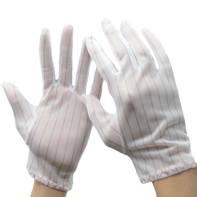 ถุงมือ ESD ป้องกันไฟฟ้าสถิตโพลีเอสเตอร์ Lint Free PVC Dotted ESD Gloves