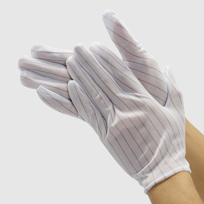 ถุงมือ ESD ป้องกันไฟฟ้าสถิตโพลีเอสเตอร์ Lint Free PVC Dotted ESD Gloves