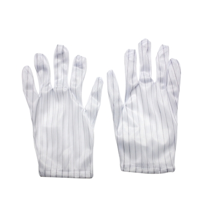 ถุงมือ ESD ป้องกันไฟฟ้าสถิตโพลีเอสเตอร์ Lint Free PVC Dotted ESD Gloves
