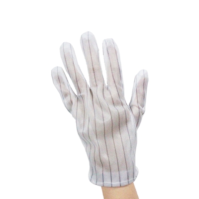 ถุงมือ ESD ป้องกันไฟฟ้าสถิตโพลีเอสเตอร์ Lint Free PVC Dotted ESD Gloves