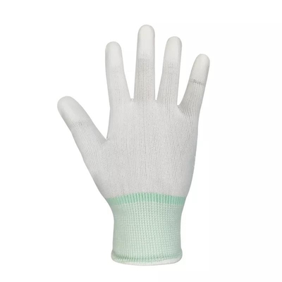 ถุงมือ ESD แบบคาร์บอนไฟเบอร์ 13 เกจ Anti - Static PU Top Fit Coated Finger ESD Gloves