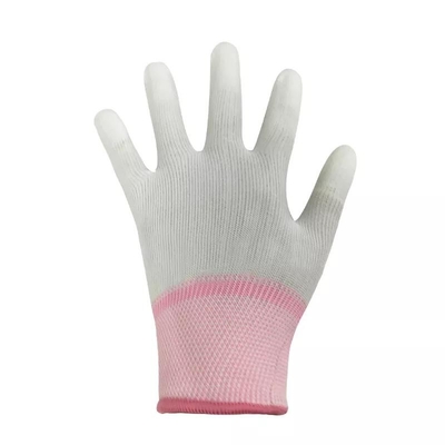 ถุงมือ ESD แบบคาร์บอนไฟเบอร์ 13 เกจ Anti - Static PU Top Fit Coated Finger ESD Gloves