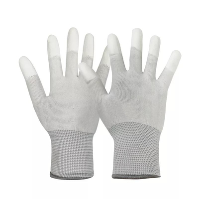 ถุงมือ ESD แบบคาร์บอนไฟเบอร์ 13 เกจ Anti - Static PU Top Fit Coated Finger ESD Gloves