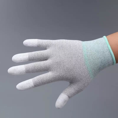 คลีนรูมทำงานถุงมือทนความร้อนป้องกันไฟฟ้าสถิตย์เคลือบ PU