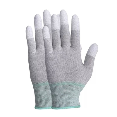 คลีนรูมทำงานถุงมือทนความร้อนป้องกันไฟฟ้าสถิตย์เคลือบ PU