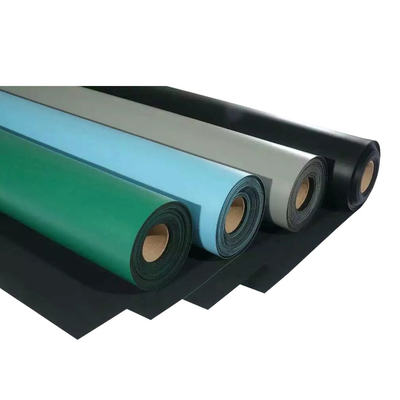 สีฟ้าสีเขียวสีดำ 2mm 3mm Electrostatic Skin ESD Rubber Mat สำหรับ Workbench