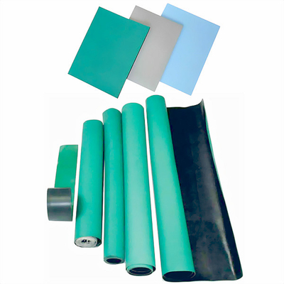 สีฟ้าสีเขียวสีดำ 2mm 3mm Electrostatic Skin ESD Rubber Mat สำหรับ Workbench