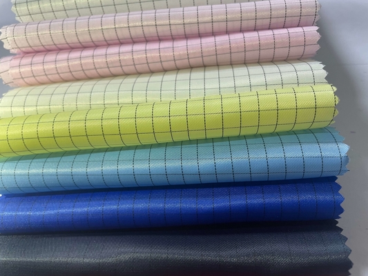 ผ้าโพลีเอสเตอร์ / ฝ้ายป้องกันไฟฟ้าสถิตย์ ESD สีขาว 100d * 100d