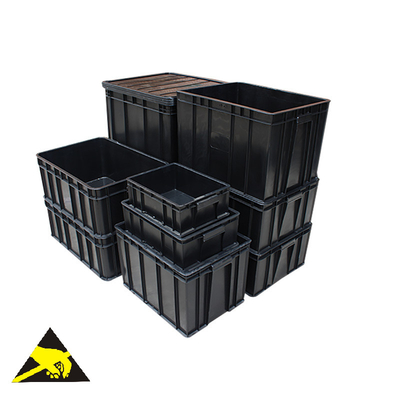 กล่องส่วนประกอบ ESD ถังเก็บที่ปลอดภัย ESD กล่องป้องกันไฟฟ้าสถิตย์สีดำขนาดเล็ก ถาดบรรจุภัณฑ์ป้องกันไฟฟ้าสถิตขนาดเล็กแบบพลาสติกนำไฟฟ้า