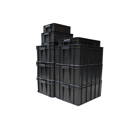 คอนเทนเนอร์ถาดพลาสติก Esd ป้องกันไฟฟ้าสถิตย์ถาดส่วนประกอบ Esd กล่องป้องกันไฟฟ้าสถิตย์ถังนำไฟฟ้าสำหรับอุปกรณ์อิเล็กทรอนิกส์