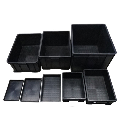 Esd ช่องกล่องหมุนเวียนกล่องกล่องสำหรับ PCB สีดำอิเล็กทรอนิกส์ ESD พลาสติกป้องกันไฟฟ้าสถิตแพคเกจและการจัดเก็บยอมรับ