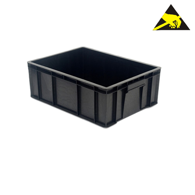 อุปกรณ์บรรจุภัณฑ์รีไซเคิล ESD Tote กล่องเก็บของป้องกันไฟฟ้าสถิตย์ Esd Pcb ถาดสำหรับการประชุมเชิงปฏิบัติการทางอิเล็กทรอนิกส์