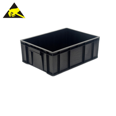 อุปกรณ์บรรจุภัณฑ์รีไซเคิล ESD Tote กล่องเก็บของป้องกันไฟฟ้าสถิตย์ Esd Pcb ถาดสำหรับการประชุมเชิงปฏิบัติการทางอิเล็กทรอนิกส์