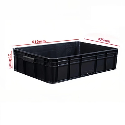 Esd กล่องพลาสติก Cleanroom พลาสติกสีดำการไหลเวียนโลหิตตู้เซฟ Esd Pcb ถาด Esd Stackable Bins สำหรับ Anti-Static Protection