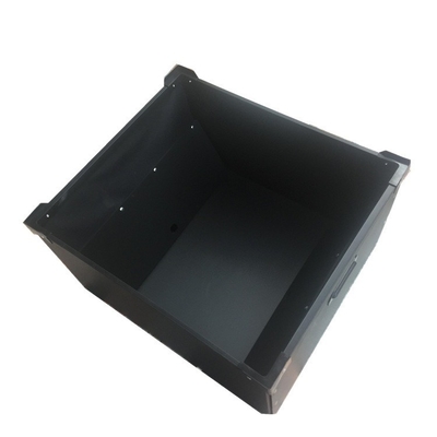 การจัดเก็บชิ้นส่วนอิเล็กทรอนิกส์ Esd ถาดพลาสติก Esd Pcb ถาด ESD กล่องกระดาษลูกฟูกกล่องป้องกันไฟฟ้าสถิตย์ PVC สีดำถัง
