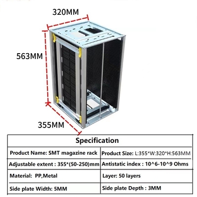 โลหะพลาสติกพับเก็บได้ SMT ESD PCB ชั้นวางจัดเก็บนิตยสารชั้นวางสื่อนำไฟฟ้า