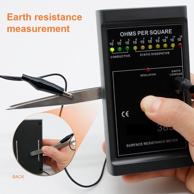 เครื่องทดสอบสายรัดข้อมือ ESD แบบพกพาสีดำ