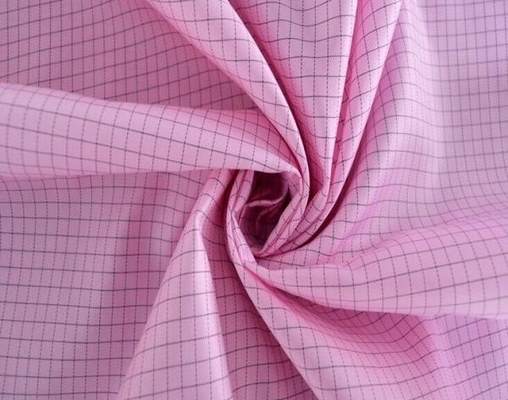 คลีนรูมนำไฟฟ้าสิ่งทอป้องกันไฟฟ้าสถิตย์ 5MM Grid Polyester ESD Fabrics