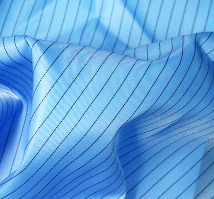คลีนรูมนำไฟฟ้าสิ่งทอป้องกันไฟฟ้าสถิตย์ 5MM Grid Polyester ESD Fabrics