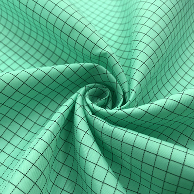 โพลีเอสเตอร์ 5mm Grid Anti Static ESD ผ้า Taffeta Stripe สำหรับ ESD Garment