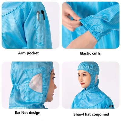 ESD Clean Room Clothes Worker Suit ชุดป้องกันไฟฟ้าสถิตย์ 100D * 100D