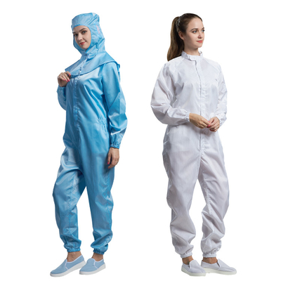 เสื้อผ้าป้องกันไฟฟ้าสถิตย์ ESD 5MM Strip 2.5mm Grip Clean Room Coveralls