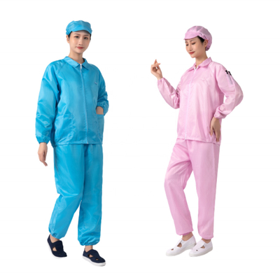 เสื้อผ้าป้องกันไฟฟ้าสถิตย์ ESD 5MM Strip 2.5mm Grip Clean Room Coveralls