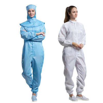 เสื้อแขนยาวป้องกันไฟฟ้าสถิตย์ ESD 2.5mm Cleanroom Hooded Work Pants