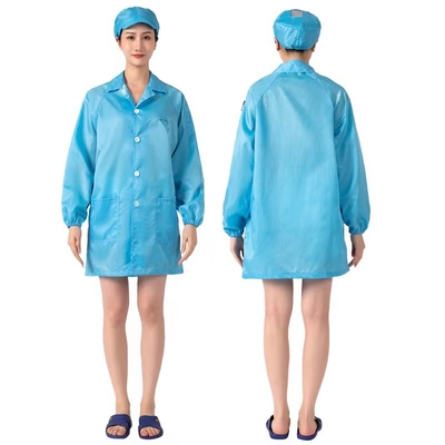 เสื้อผ้าป้องกันไฟฟ้าสถิตย์ทุกขนาด Custom Lint Free Cloth Cleanroom Labor Suit