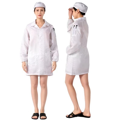 เสื้อผ้าป้องกันไฟฟ้าสถิตย์ทุกขนาด Custom Lint Free Cloth Cleanroom Labor Suit