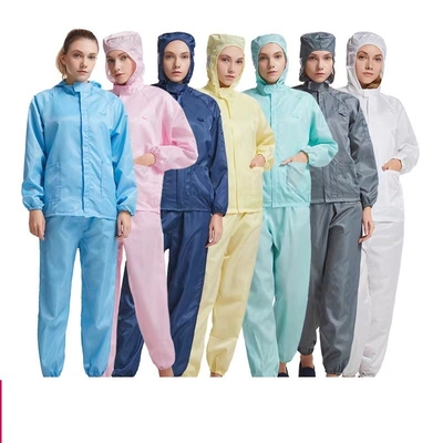ESD Lab Jacket กางเกงป้องกันไฟฟ้าสถิตย์เส้นใยโพลีเอสเตอร์สำหรับการประชุมเชิงปฏิบัติการอิเล็กทรอนิกส์
