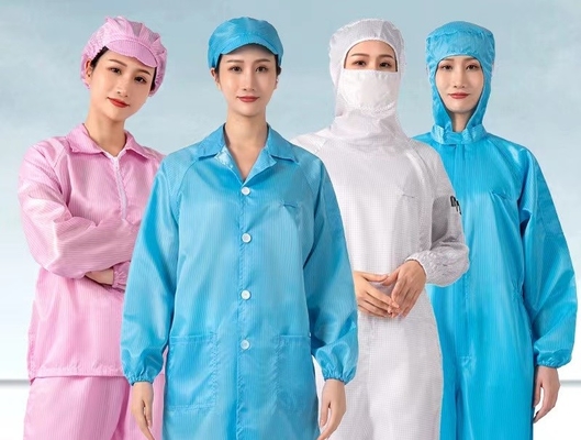 ESD Lab Jacket กางเกงป้องกันไฟฟ้าสถิตย์เส้นใยโพลีเอสเตอร์สำหรับการประชุมเชิงปฏิบัติการอิเล็กทรอนิกส์