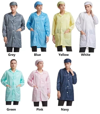 165 * 80 ESD เสื้อผ้าป้องกันไฟฟ้าสถิตย์ Clean Room Smock Overcoat 100D * 100D