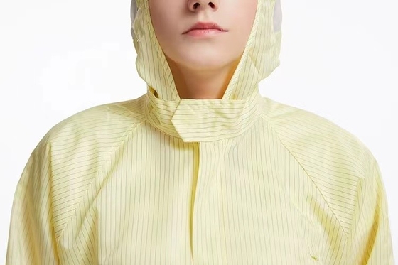 ESD Lint Free Garments ชุดป้องกันไฟฟ้าสถิตย์ป้องกันฝุ่นสำหรับ Unisex