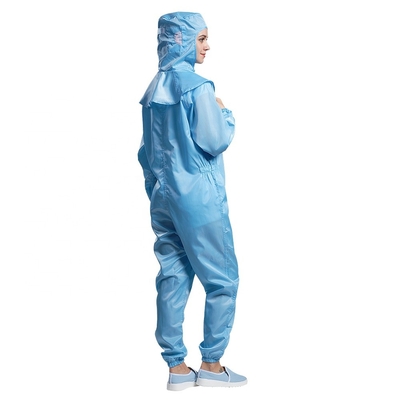 เสื้อผ้าป้องกันไฟฟ้าสถิตย์ระบายอากาศ ESD ชุดกันฝุ่น Unisex พร้อมซิป