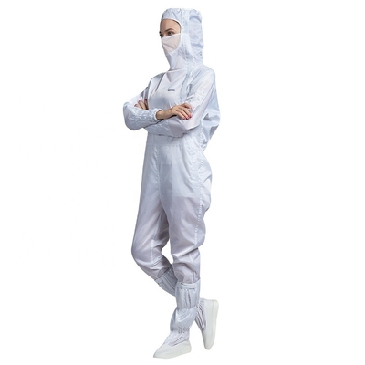 ESD ที่คลุมด้วยผ้า Anti Static Jumpsuit กันกรดฝุ่นฟรี Clean Room Cloth
