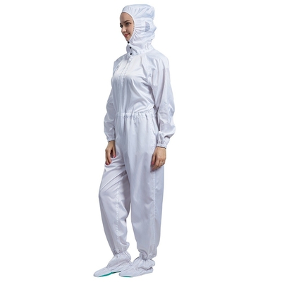 อุตสาหกรรมอิเล็กทรอนิกส์เสื้อผ้าป้องกันไฟฟ้าสถิตย์สีขาว ESD Lab coats Stand Collar