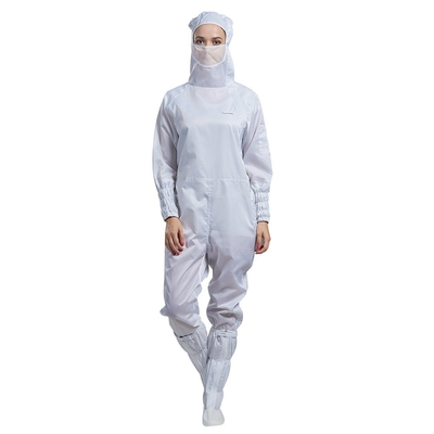 อุตสาหกรรมอิเล็กทรอนิกส์เสื้อผ้าป้องกันไฟฟ้าสถิตย์สีขาว ESD Lab coats Stand Collar