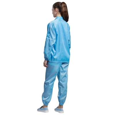 Clean Room OEM ESD เสื้อผ้าป้องกันไฟฟ้าสถิตย์กันฝุ่นผู้หญิงทนไฟ