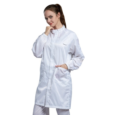 ห้องปฏิบัติการทางการแพทย์ ESD Anti Static Garments Turndown Collar Coat