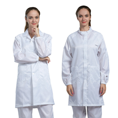 คลีนรูมกันฝุ่นเสื้อผ้าป้องกันไฟฟ้าสถิตย์ ESD Workwear 5mm Grid