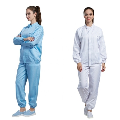 สีต่างๆ ESD Safe Smocks ชุดทำงานป้องกันไฟฟ้าสถิตย์โพลีเอสเตอร์