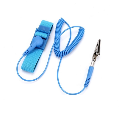 สายสีน้ำเงิน 3 เมตรสาย PVC ผ้า ESD สายรัดข้อมือสำหรับคลีนรูม
