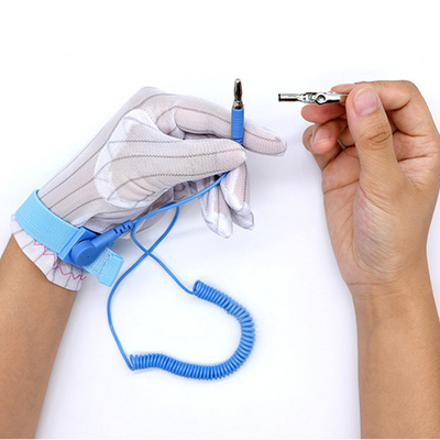 สายสีน้ำเงิน 3 เมตรสาย PVC ผ้า ESD สายรัดข้อมือสำหรับคลีนรูม