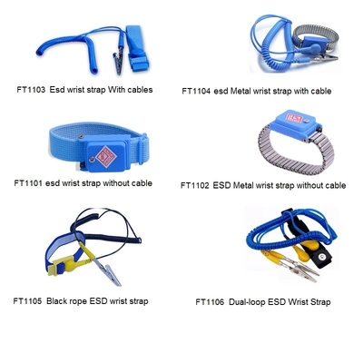 สายรัดข้อมือ ESD แบบป้องกันไฟฟ้าสถิตย์พร้อมสายคลิปจระเข้