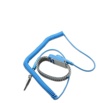 Cleanroom Conductive Anti Static ESD สายรัดข้อมือ PU Line Snap 10mm