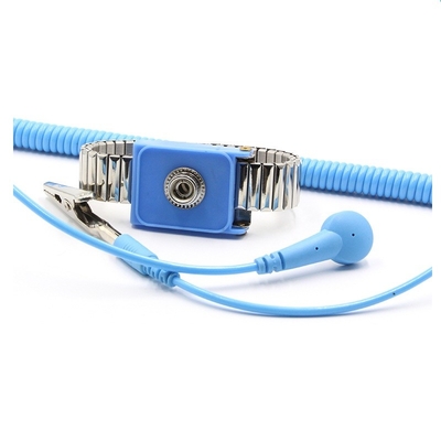 Cleanroom Conductive Anti Static ESD สายรัดข้อมือ PU Line Snap 10mm
