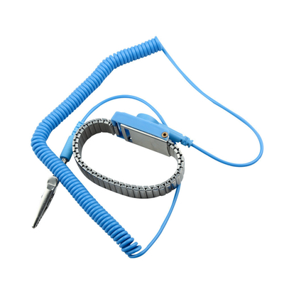 Cleanroom Conductive Anti Static ESD สายรัดข้อมือ PU Line Snap 10mm