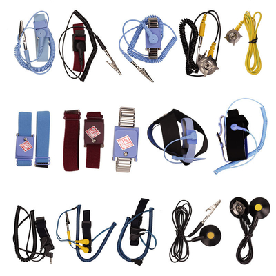 สายรัดข้อมือป้องกันไฟฟ้าสถิตย์ ESD สายรัดข้อมือ 10mm Snap PU 2.5mm PU Cord